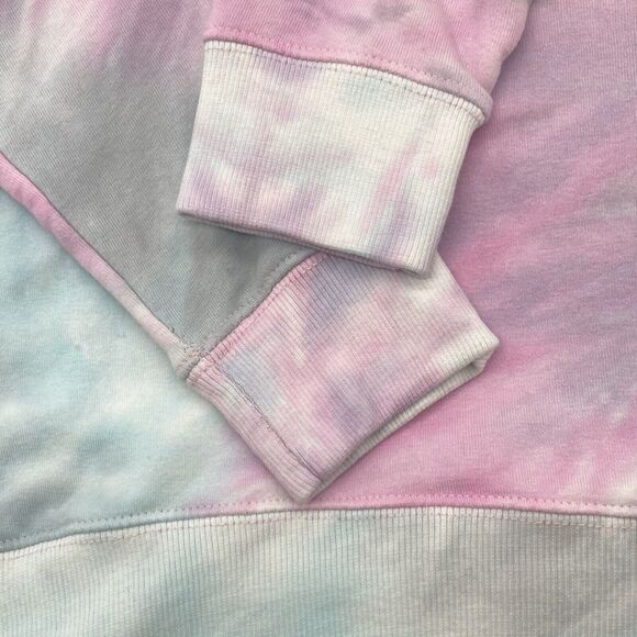 Baypointe Womens Medium Sweatshirt Crew Neck Fleece Tie Dye Pink Green Blue - Picture 8 of 11